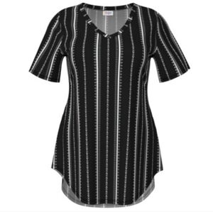 Black/White Striped Vneck